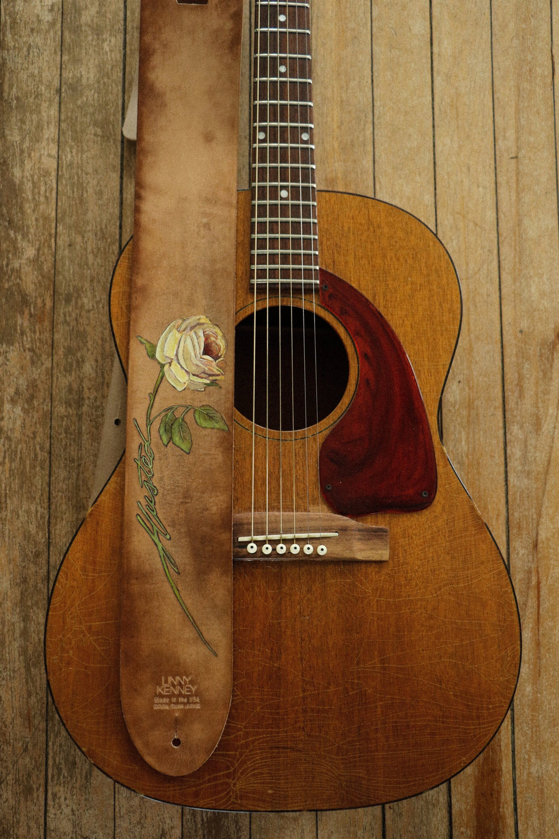 Custom Yellow Rose Guitar Strap