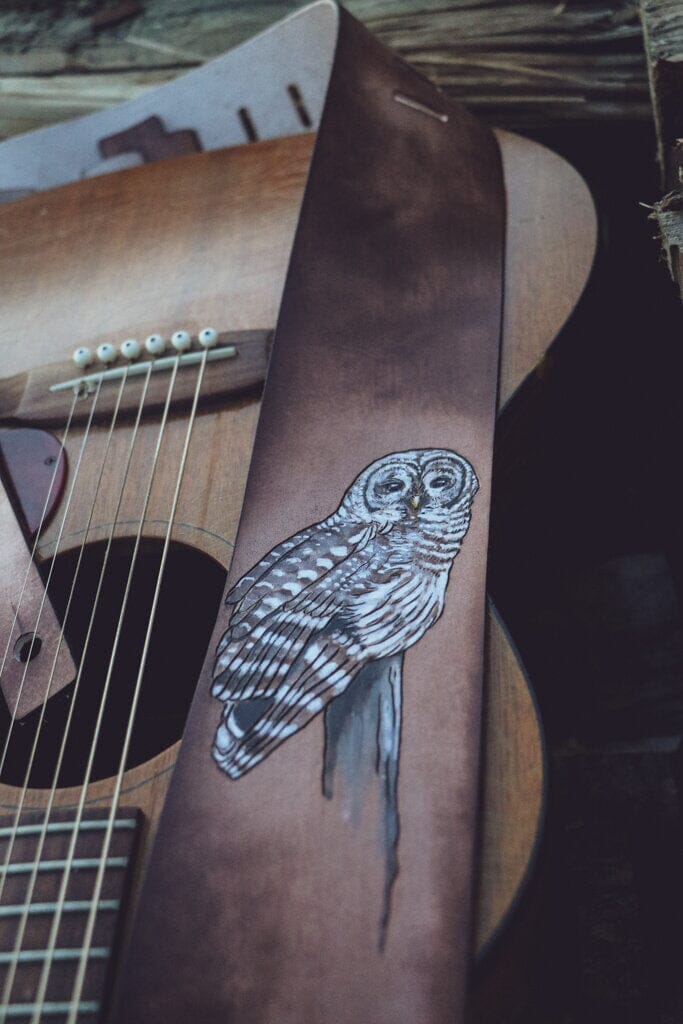 The Barred Owl Custom Guitar Stap