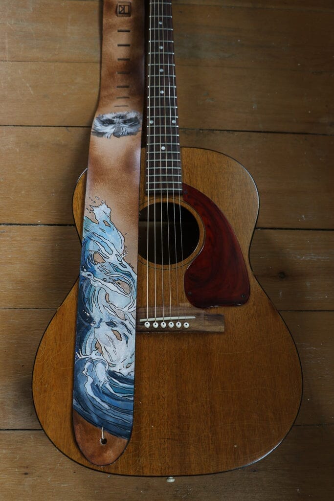 Wave and Dog Custom Guitar Strap
