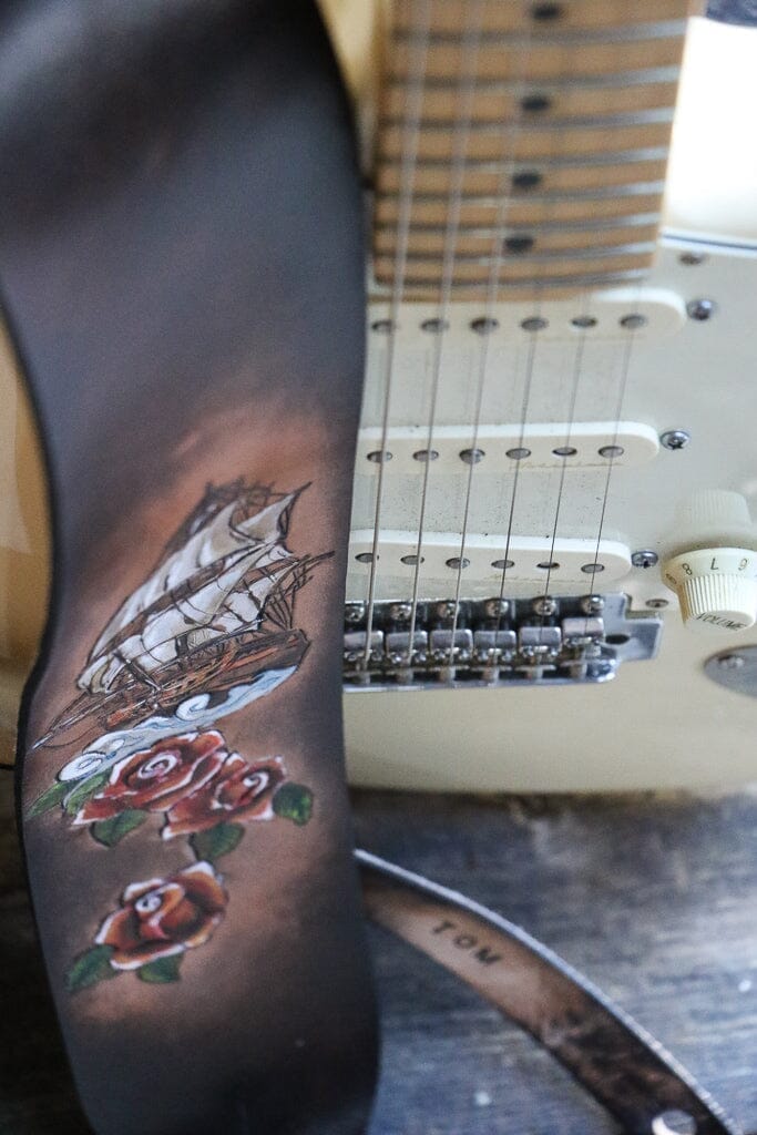 Wave Strap, Palm Tree Strap and Old Tattoo Style Ship and Roses Strap